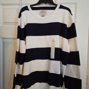 St. John's Bay Blue and White Crewneck Sweater